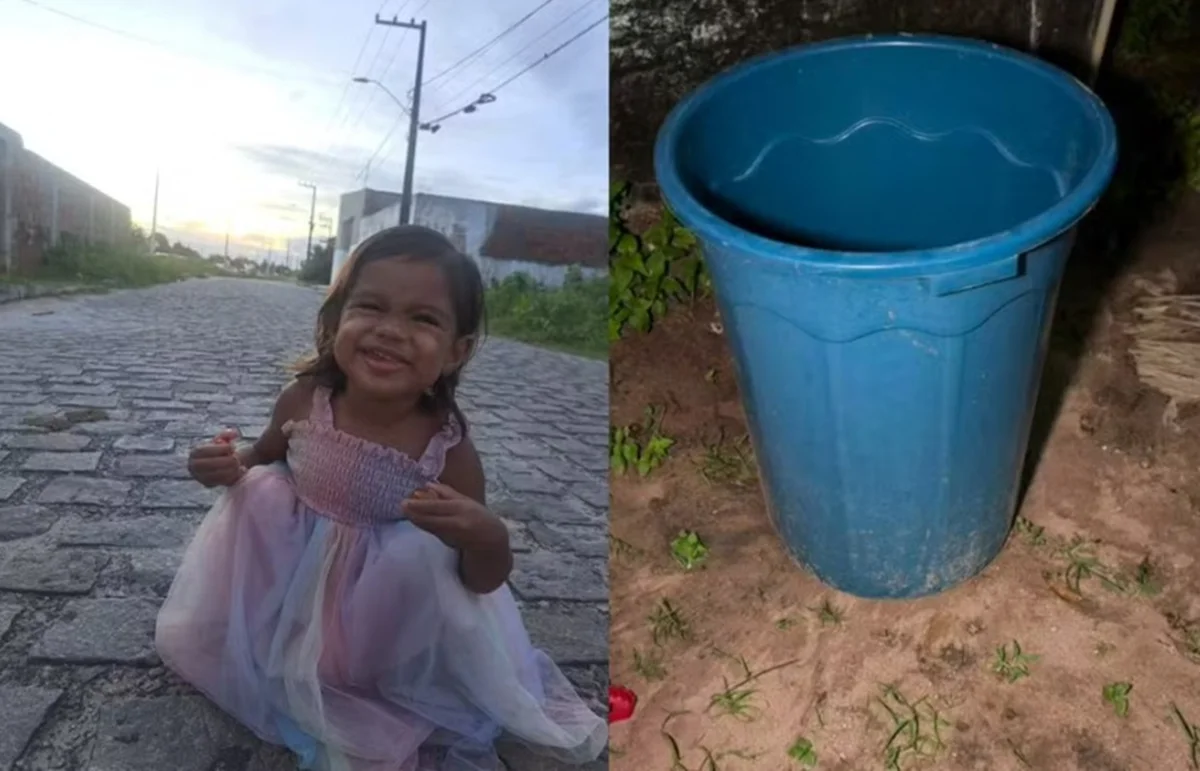 Criança de 2 anos morre afogada após cair dentro de balde