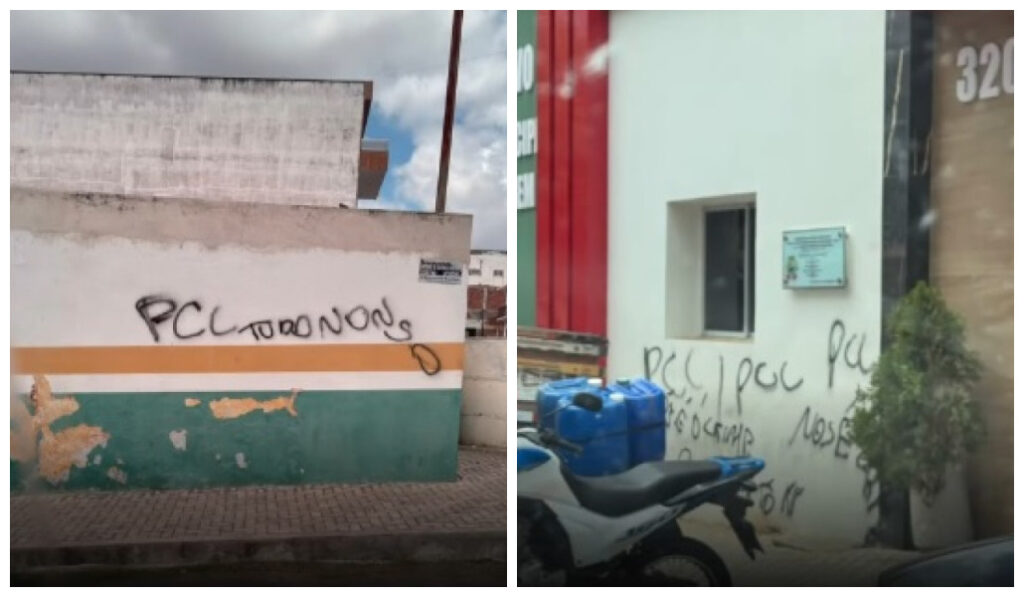 Câmara de Boa Viagem e centro comunitário são pichados com sigla de organização criminosa